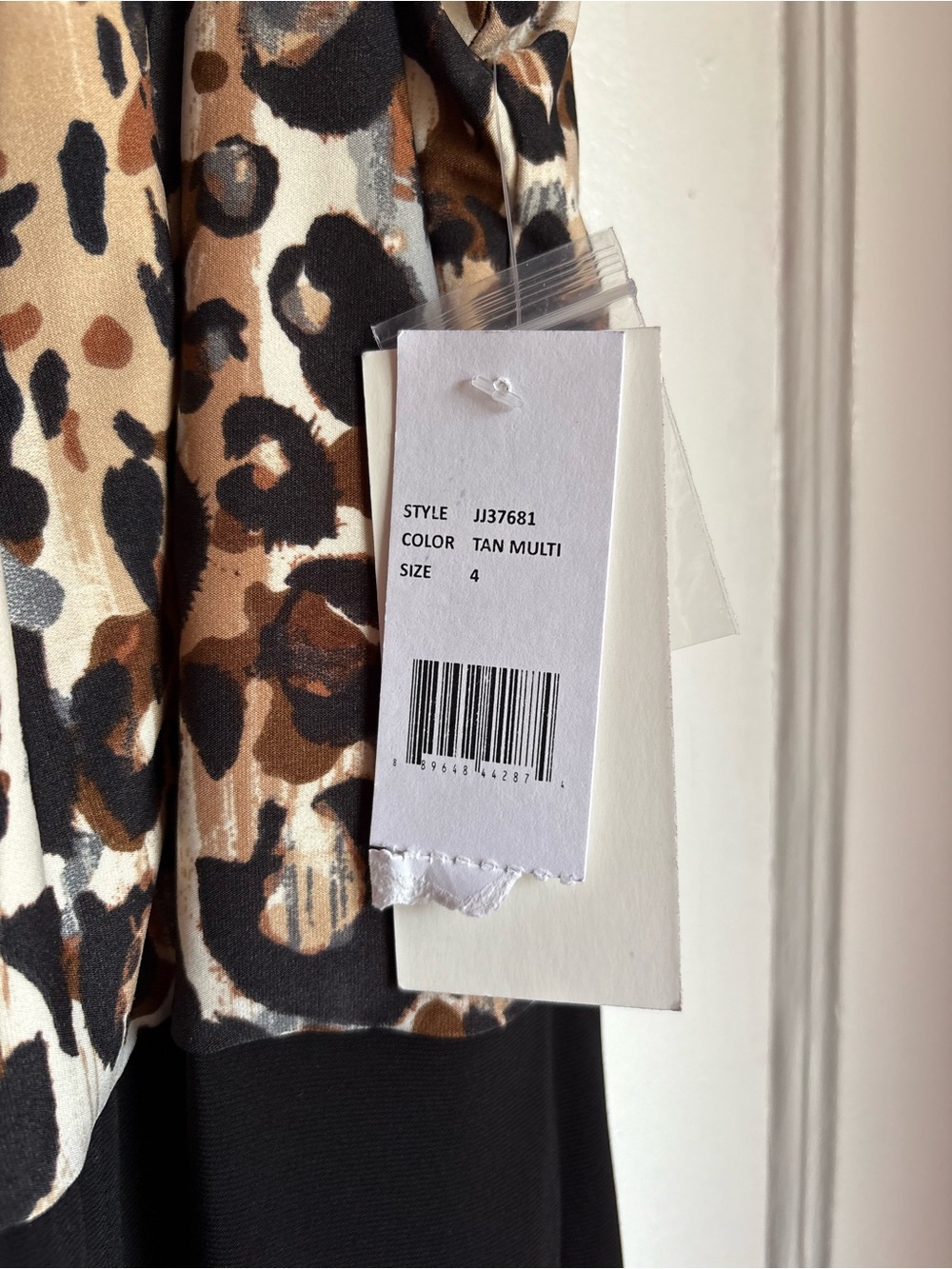 Julia Jordan Leopard Halter Wide Leg Jumpsuit NWT Tan Multi Size 4 - Picture 3 of 7